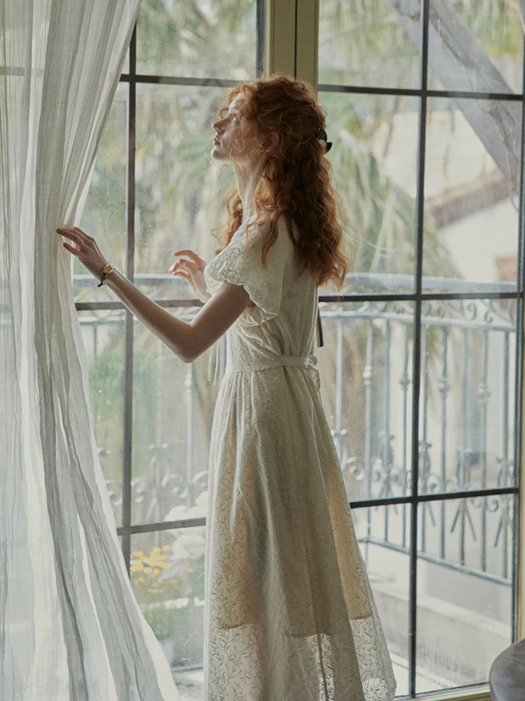 Enchanted Embroidered Puff Sleeve Dress