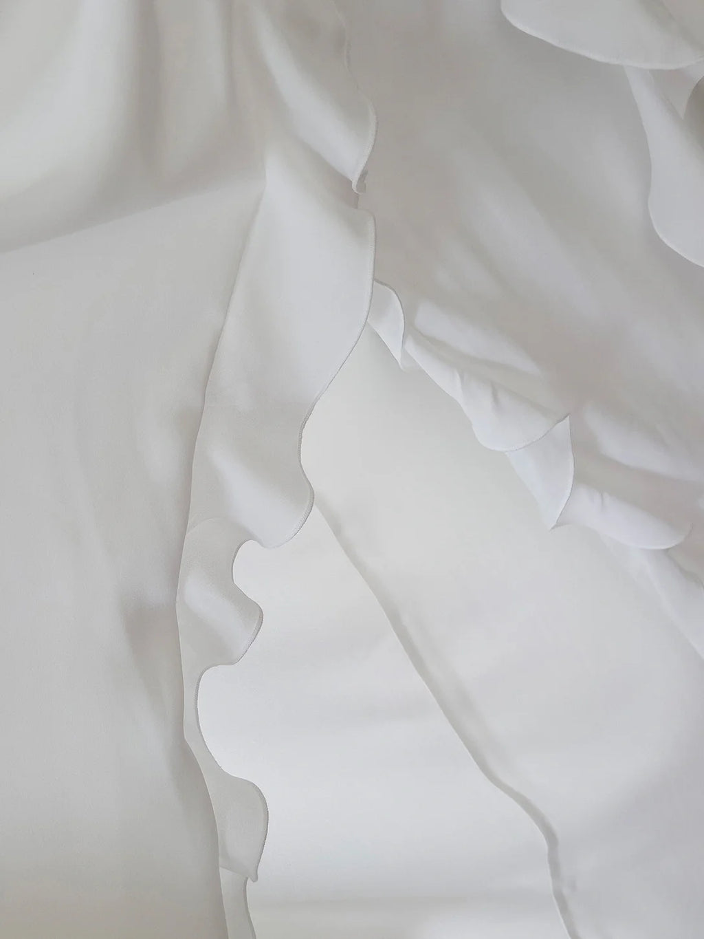 Ethereal Ruffle Rose White Dress