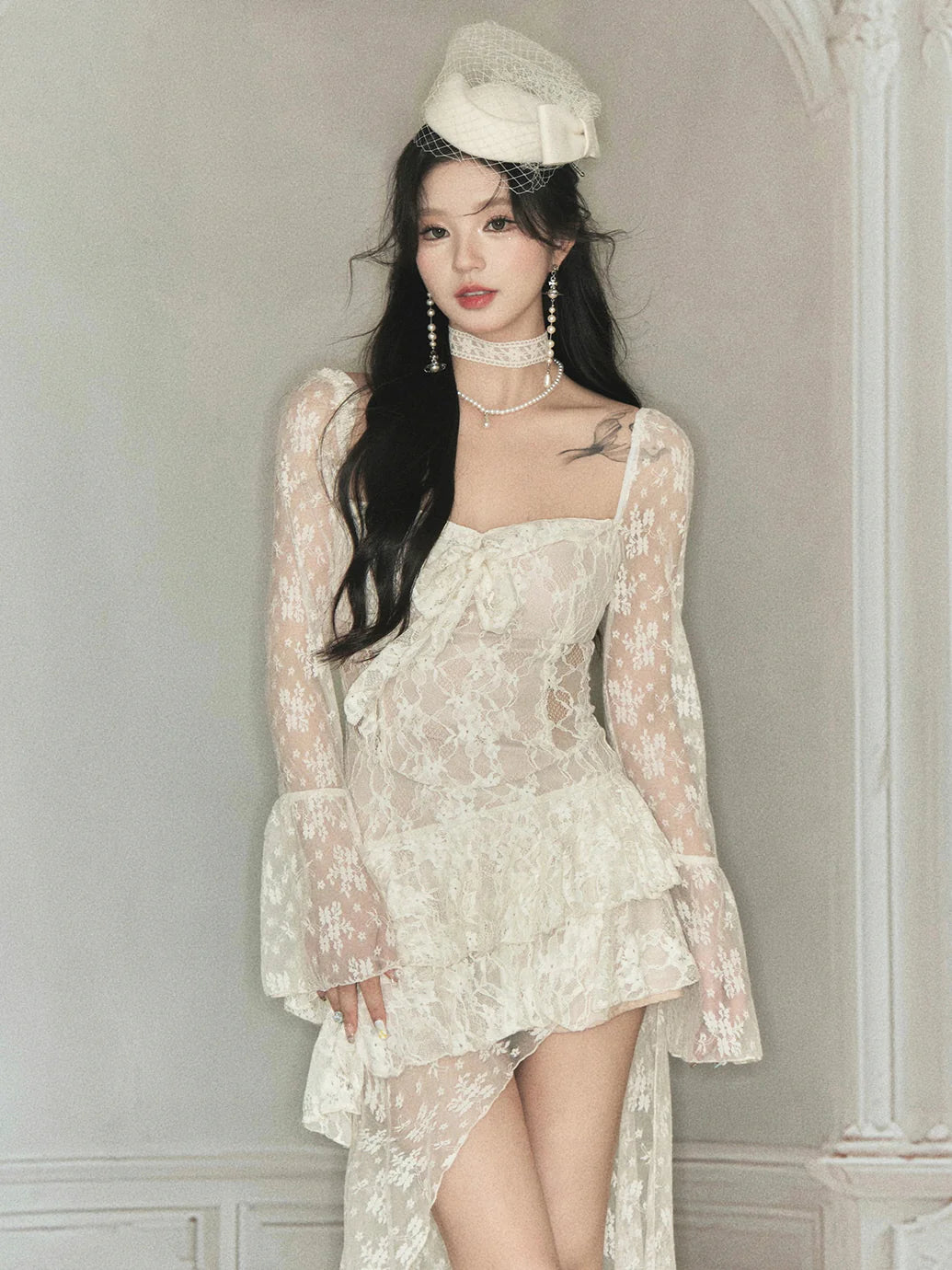 Ethereal Lace Layered Dress