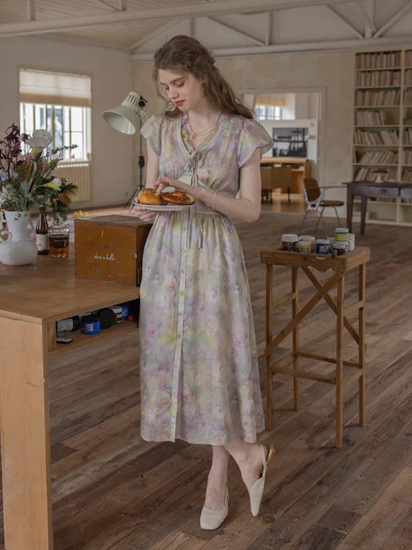 Serene Pastel Floral Dress