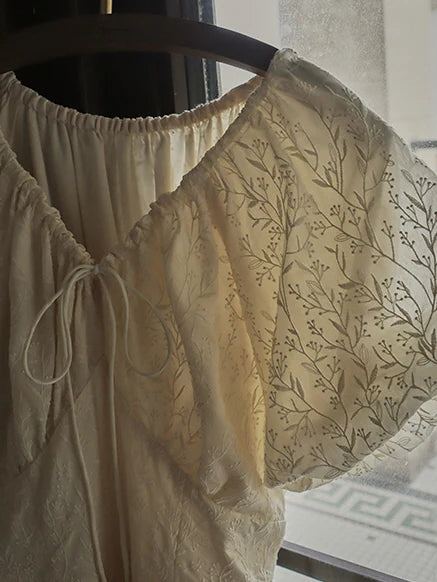 Enchanted Embroidered Puff Sleeve Dress