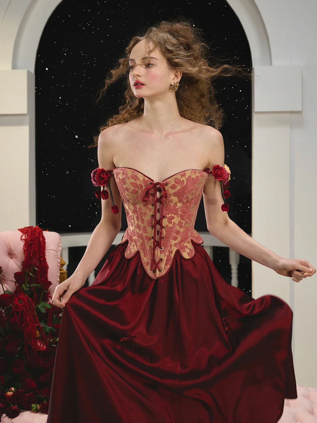 Vintage Layered Scarlet Tulle Skirt