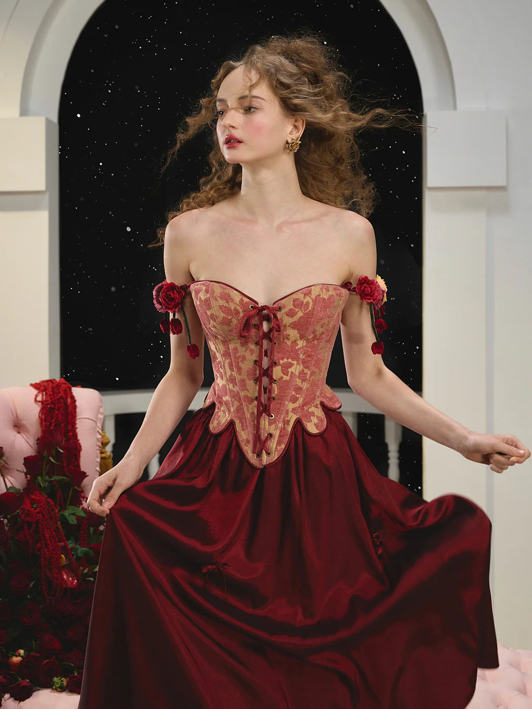 Vintage Layered Scarlet Tulle Skirt