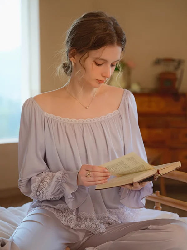 Lavender Dream Lace-Trimmed Pajama