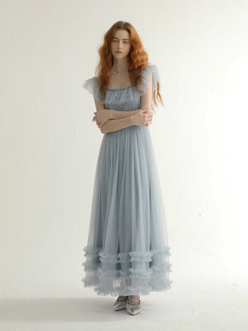 Fairy Ruffle Light Blue Tulle Dress