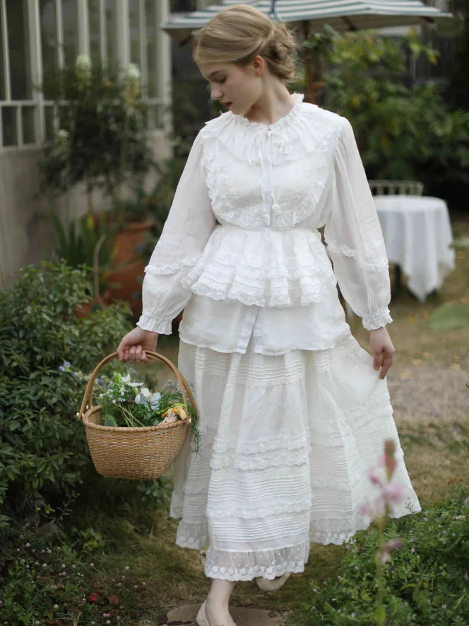 Rose Whispers Ramie Lace Blouse