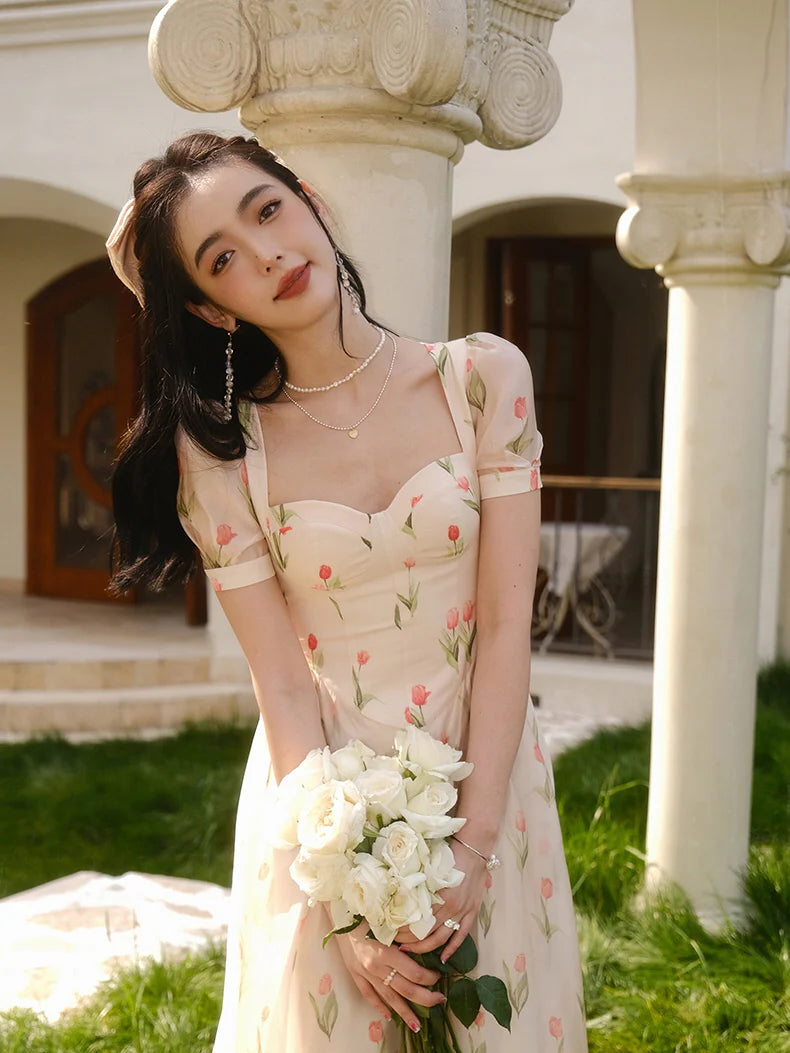 Elara's Tulip Garden Dress