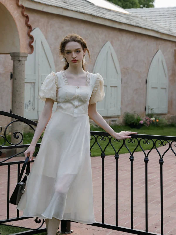 Enchanted Bloom of the Ivory Dawn Dress