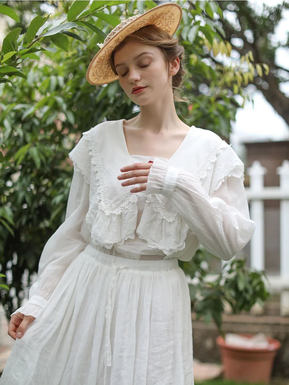 Lucy's Retro Floral Elegance Blouse