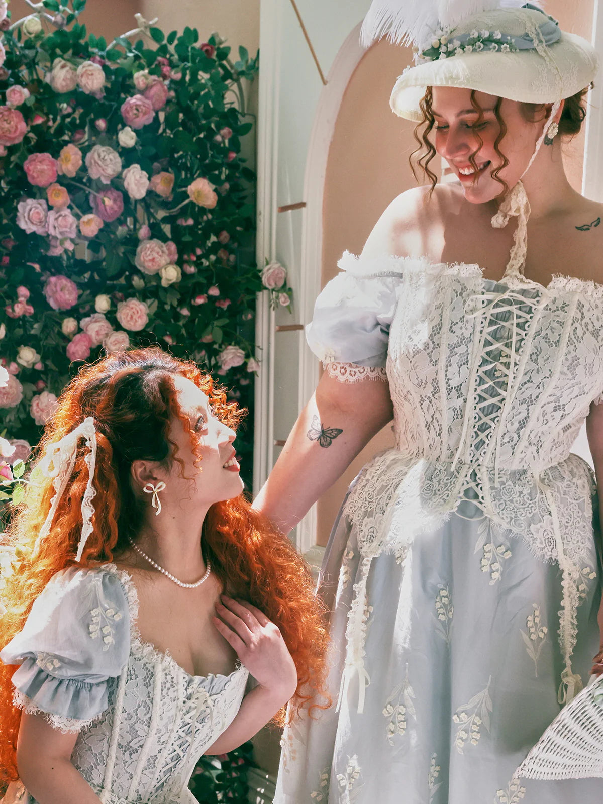 Regency Garden Lace Corset Dress