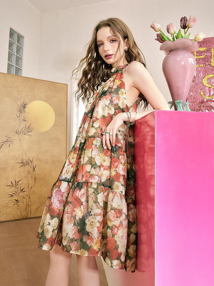 Enchanted Garden Halter Dress