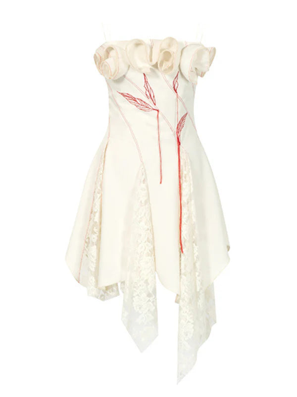 Rosette Lace Hem Dress