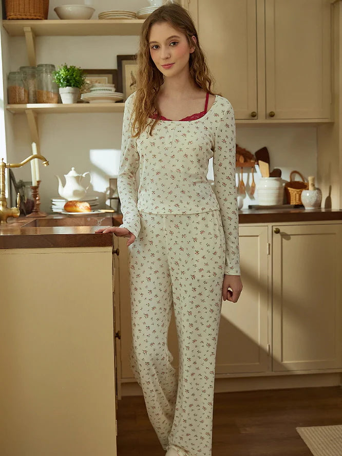 Coquette Floral Cotton Pajama Set