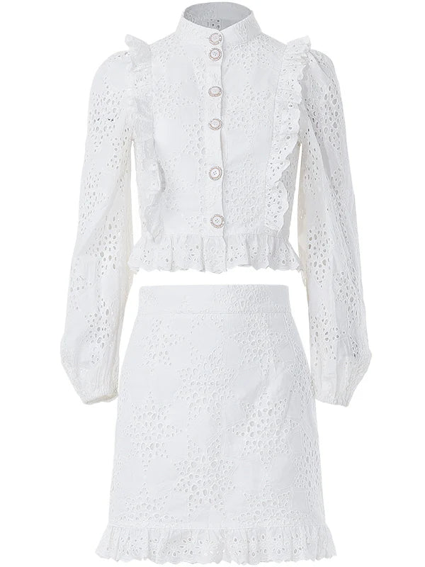 Lace Whisper - Cotton Two-Piece Dress