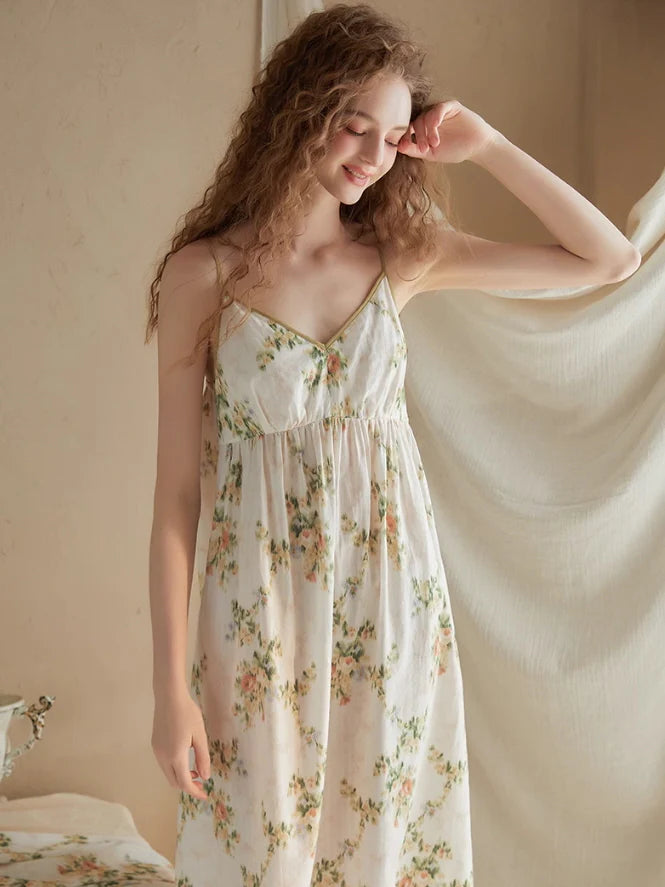 Ethereal Blossom Cotton Nightgown Set