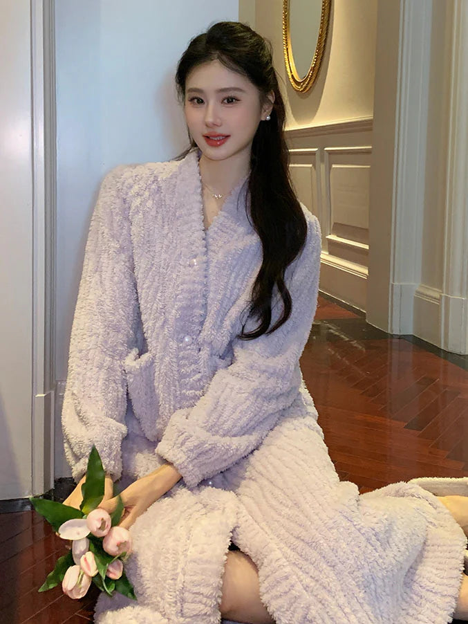 Romantic Velvet Winter Robe
