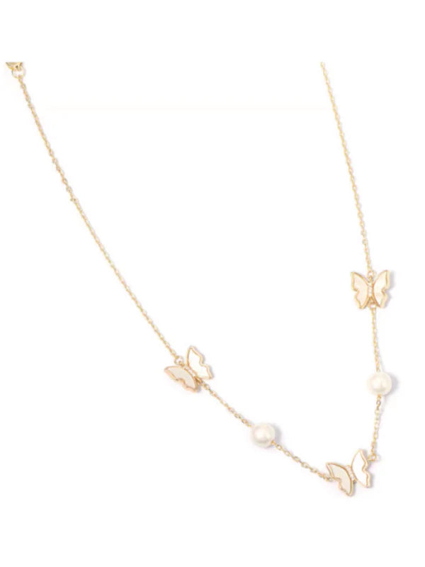 Forest Butterfly Pearl Neckless
