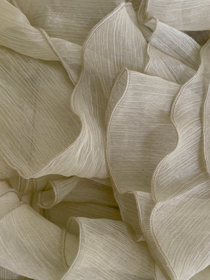 Sage Whisper Ruffle Chiffon Dress