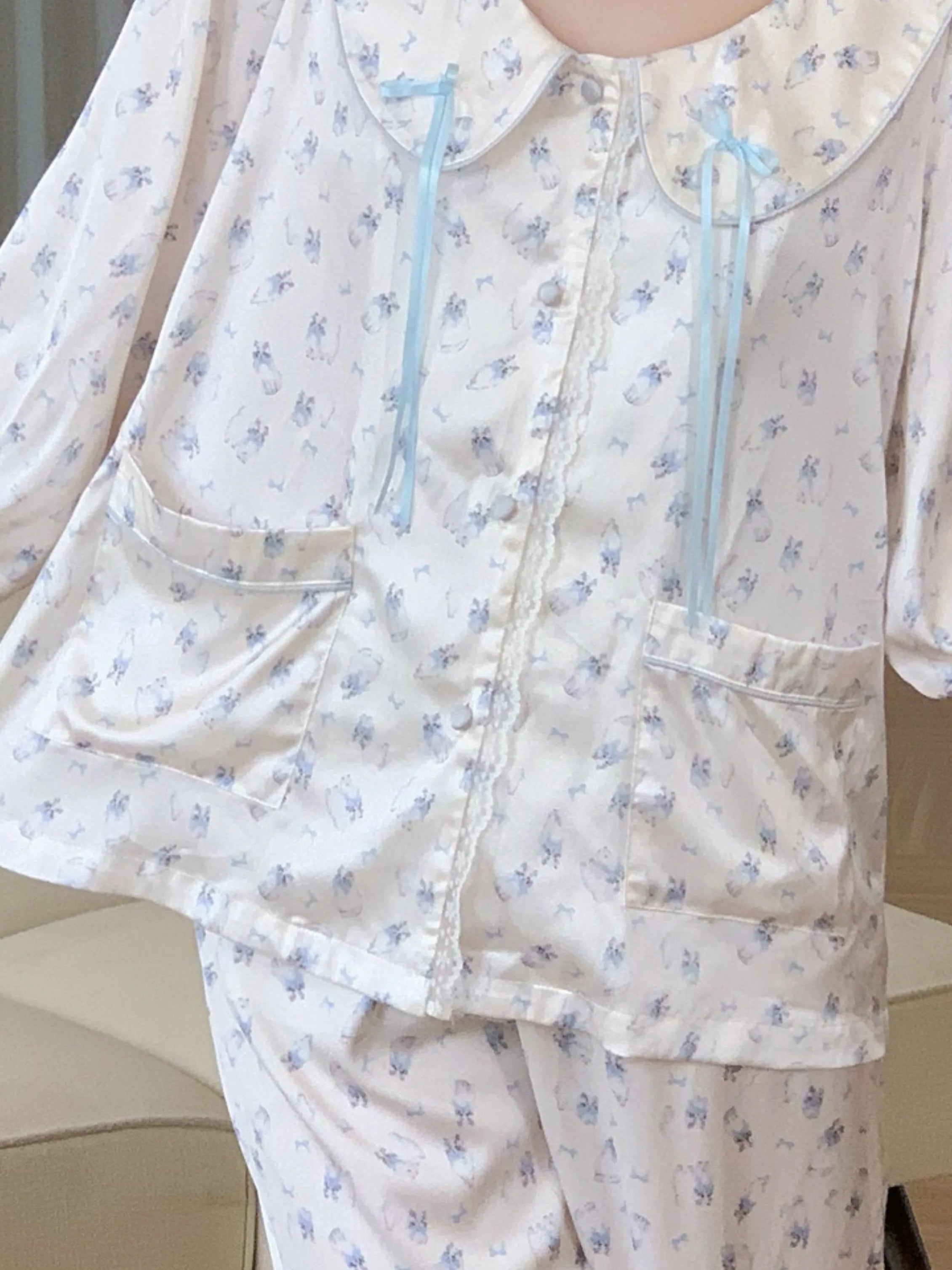 Dreamy Cat Print Pajama Set