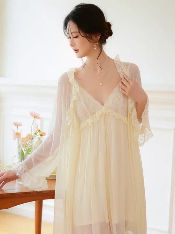 Soft Yellow Dreamer Nightgown Set