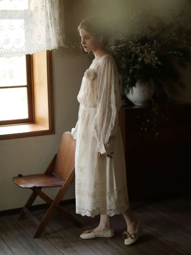 Moonlit Garden Embroidered Blouse