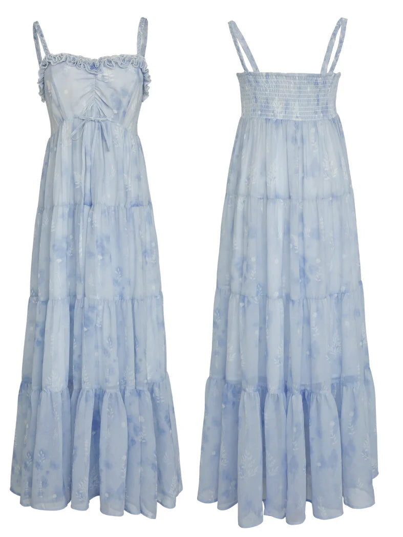 Liora's Forest Blue Summer Dress