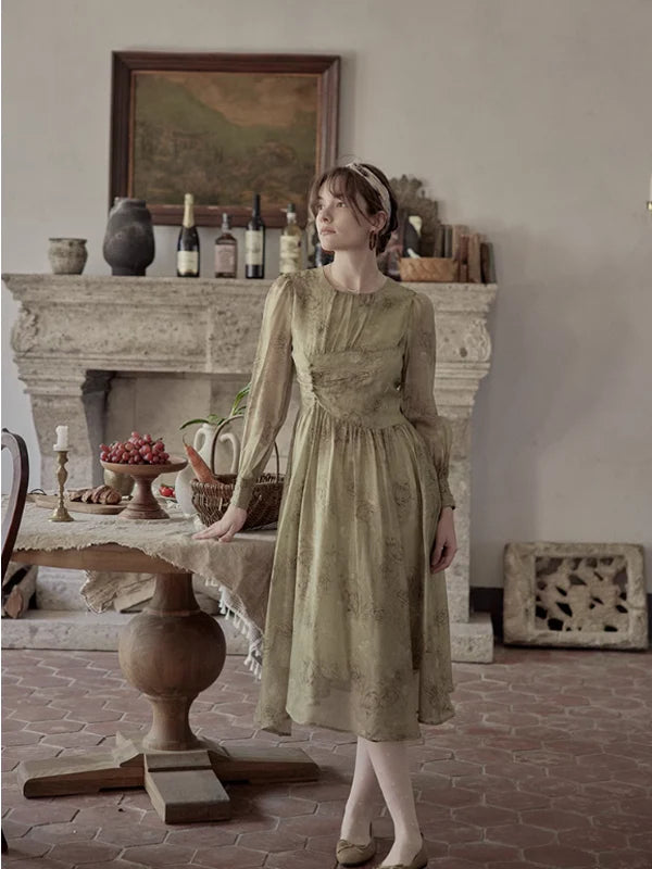 Vintage Moss Elegance Dress