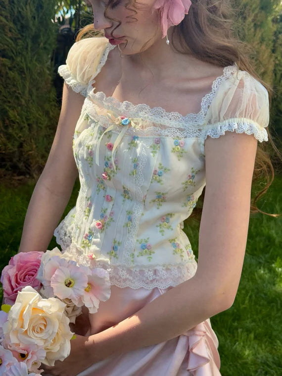Floral Garden Lace Corset Top