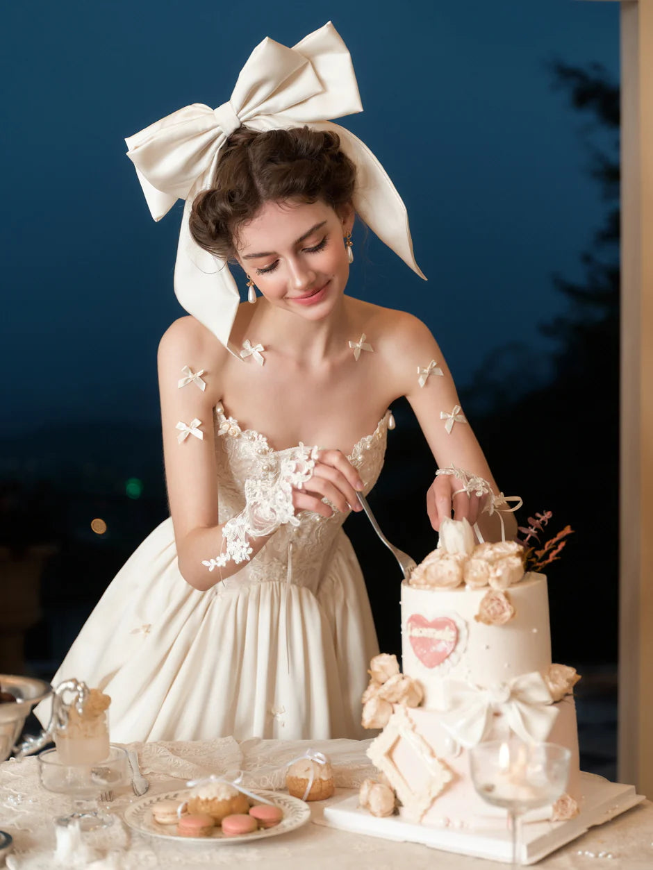 Ivory Lace Corset Bubble Mini Dress