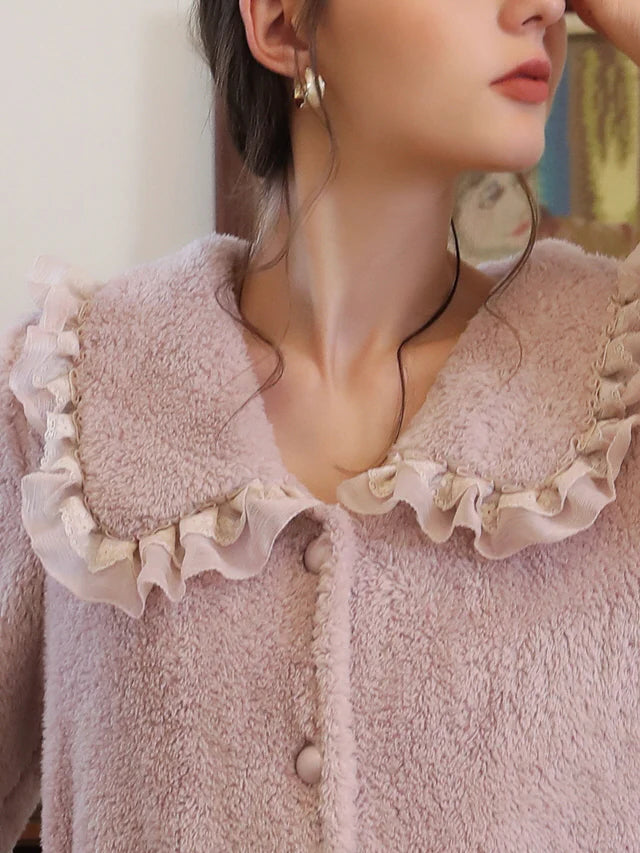 Lavender Ruffled Collar Dream Robe