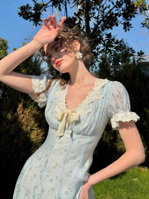 Romantic Blue Garden Bloom Dress