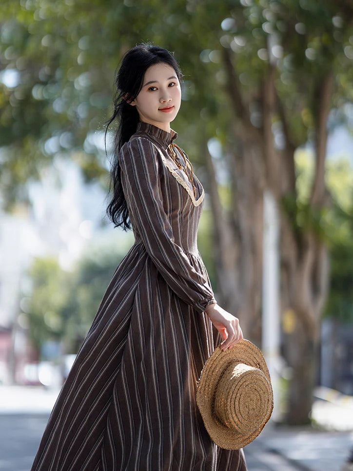 Charlotte's Breezy Brown Stripe Dress