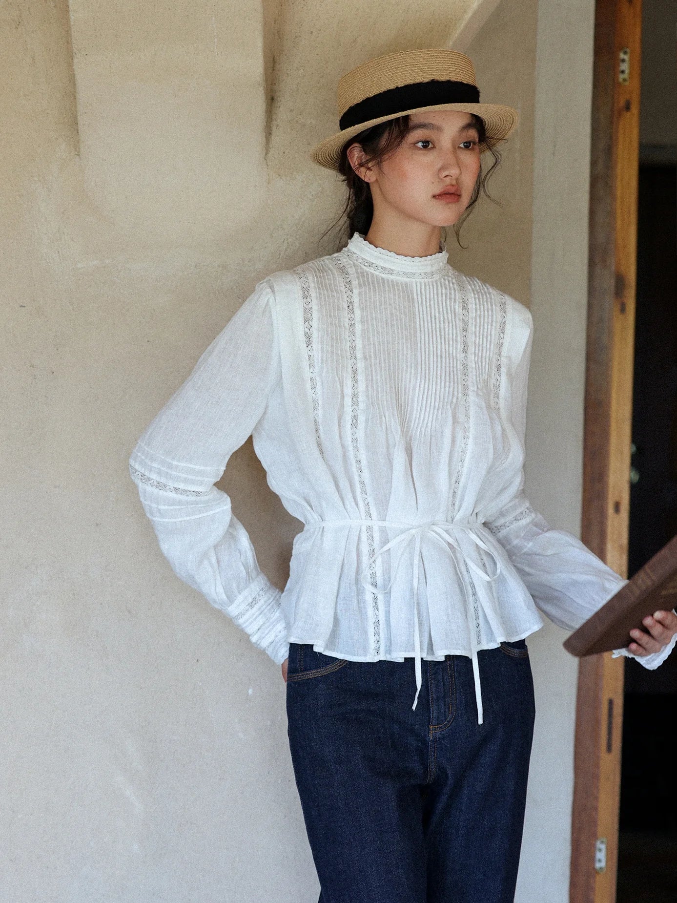 Vintage Linen Lace Blouse