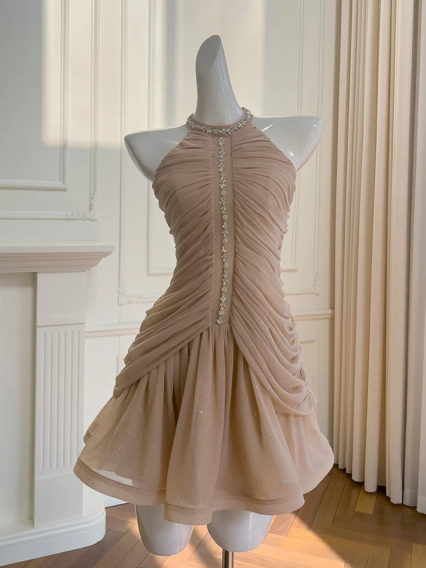 Glitter Blossom Embellished Mini Dress