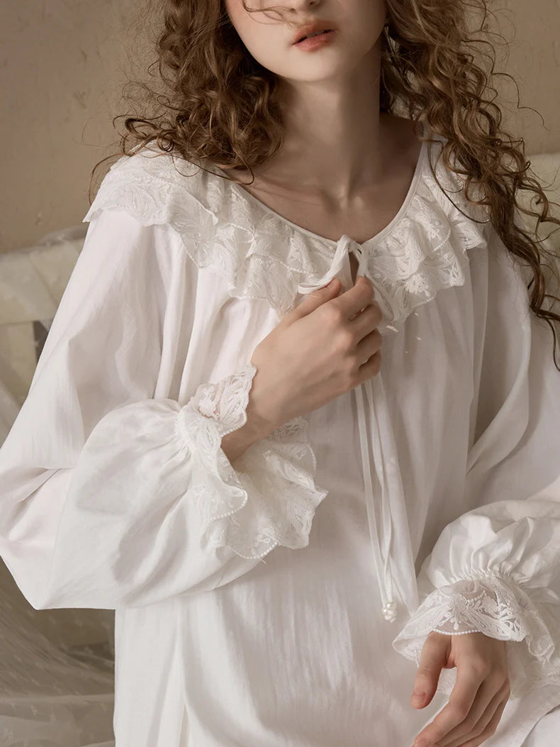 Romantic Ruffle Lace Loungewear Set