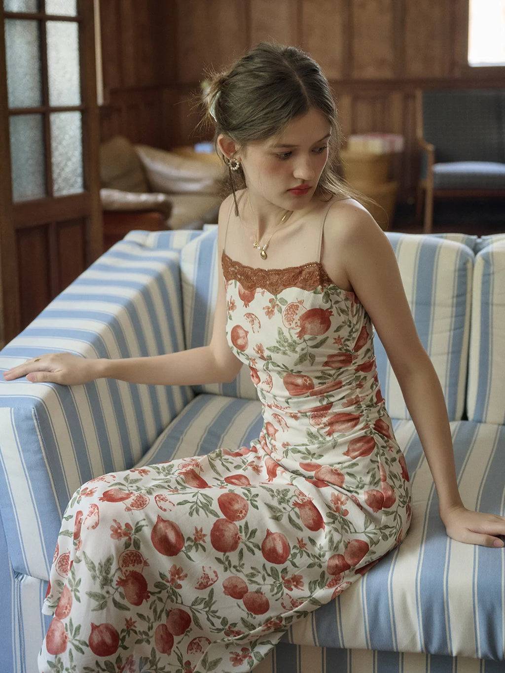 Vintage Pomegranate Slip Dress