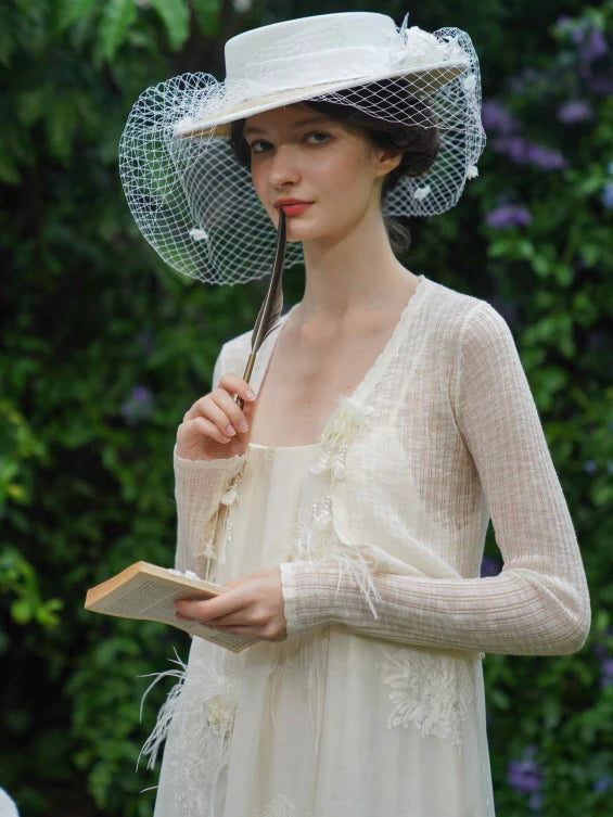 Ivory Feather Bloom Slip Dress