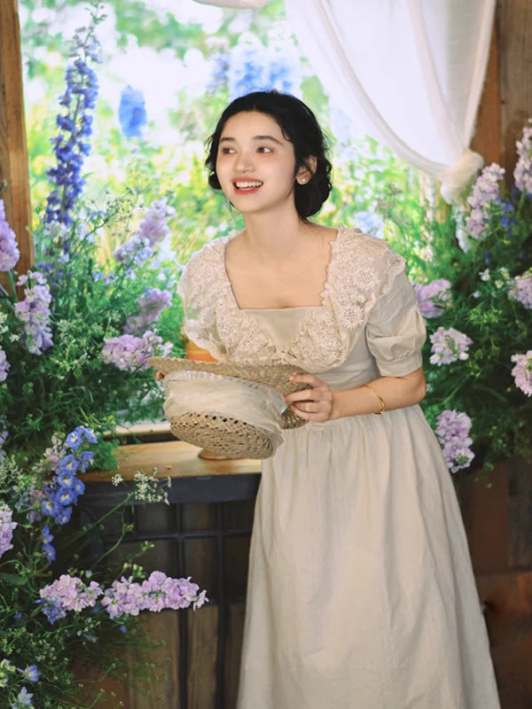 Vintage Charm Cream Lace Dress