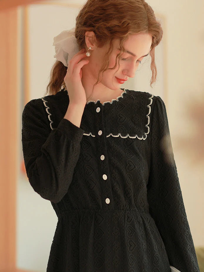 Midnight Lace Embroidered Dress