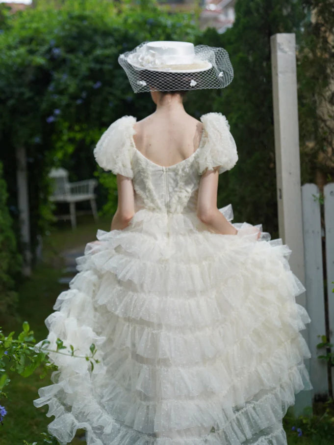Ivory Princess Garden Ruffle Dress