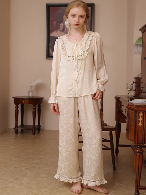 Beige Blossom Elegance Nightgown