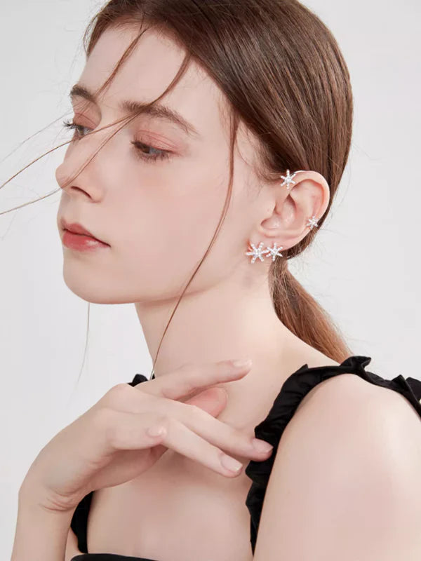 Forest Fairy Snowflake Ear Cuffs