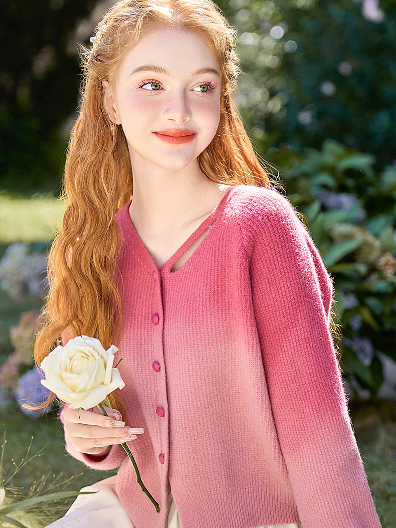 Blush Ombre Cozy Knit Cardigan
