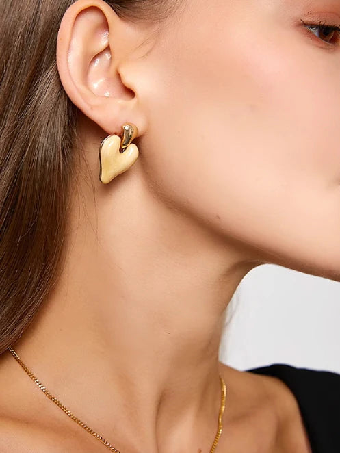 Marbled Heart Drop Earrings