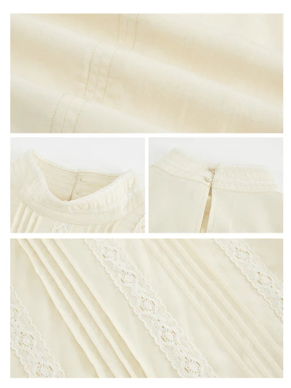 Victorian Elegance Lace Ivory Blouse