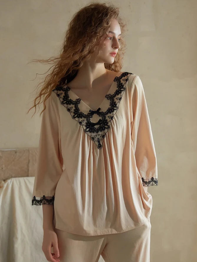 Enchanted Lace-Trim Pajama Set