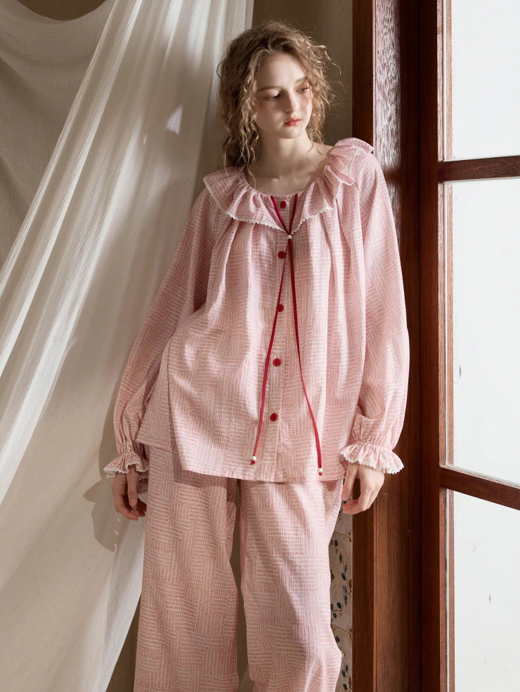 Vintage Ruffle Collar Pajamas