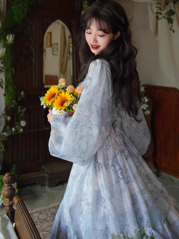 Whimsical Blue Butterfly Dress