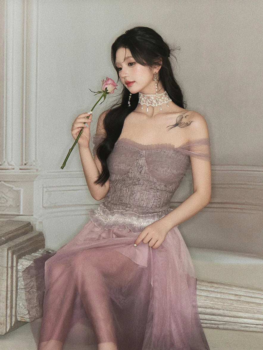 Ethereal Lace Bustier & Layered Tulle Skirt