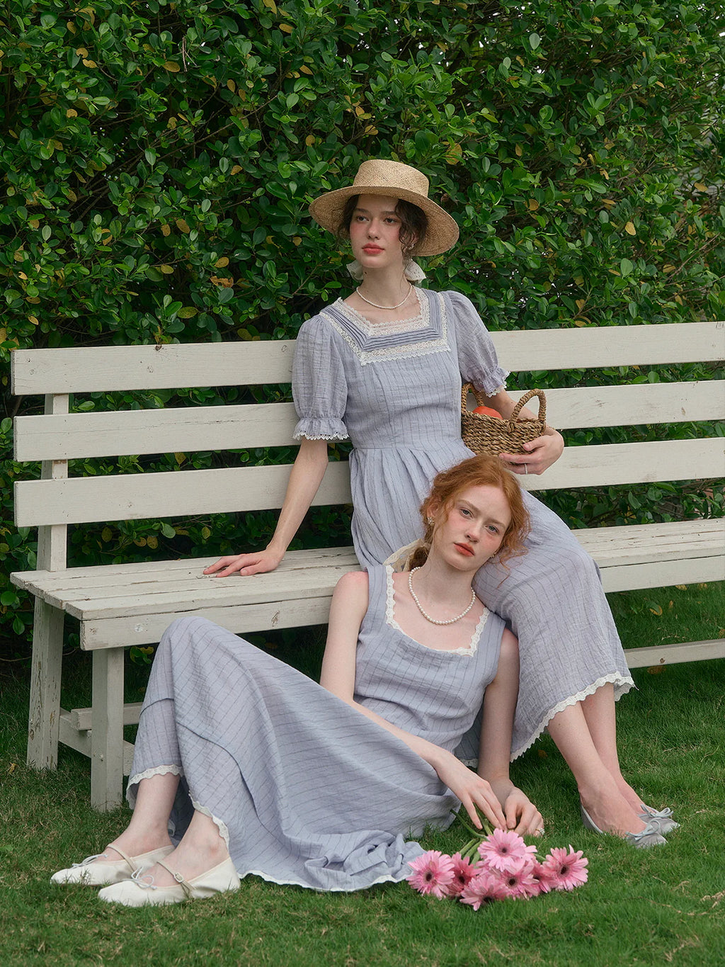 Sophia's Lace Whisper Blue Dress